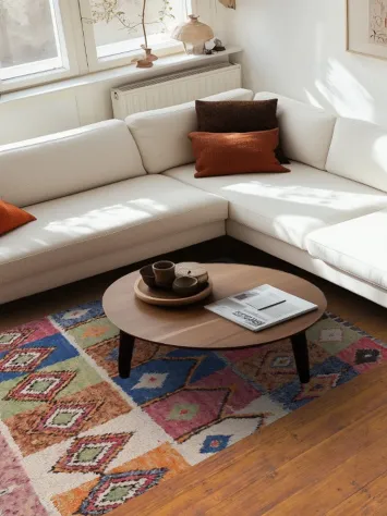 Handmade Moroccan Wool Area Rug 5x8