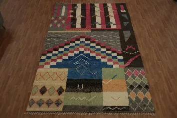 Mix of Colors in Modern Abstract Moroccan Large Rug 10x15