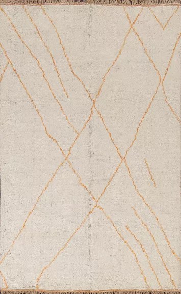 Wool Moroccan Oriental Area Rug 5x8