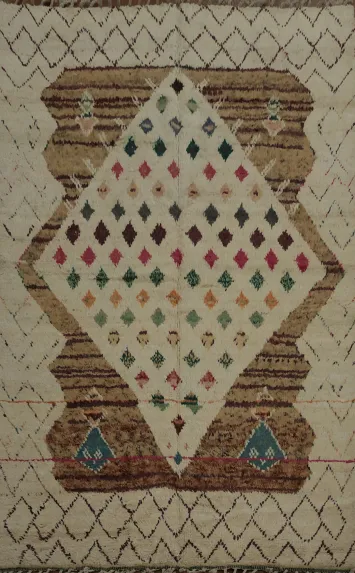 Artistic Heritage Diamond Pattern Moroccan Wool Area Rug 6x9