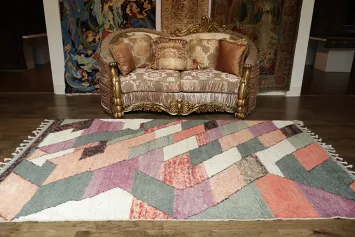 Modern Abstract Geometric Rug with Earth's Natural Tones 6x10