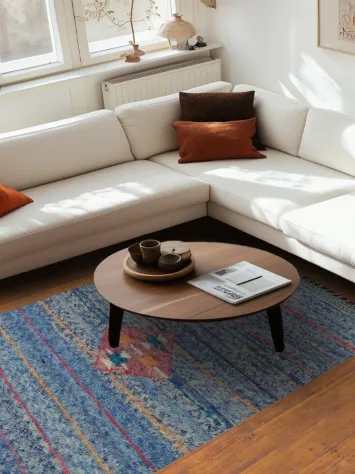 Geometric Moroccan Wool Area Rug 5x9