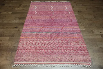 Eclectic Zigzag Design Rug in Rich Purple Hues 6x10