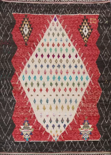 Geometric Moroccan Wool Area Rug 8x11