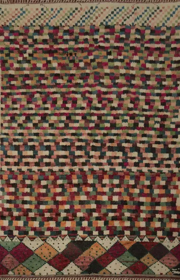 Elegant Mosaic Moroccan Runner Rug 4x22 in a Burst of Vivid Colors