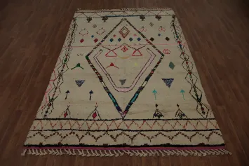 Diamond Pattern Moroccan Area Rug 6x9 for Bohemian Interiors