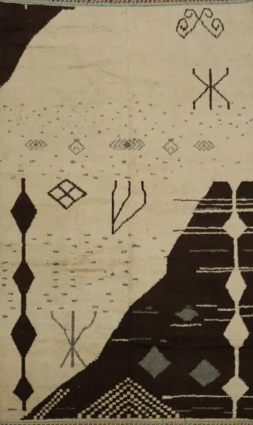 Organic Moroccan Handmade Large Rug 10x15 with Tribal Design