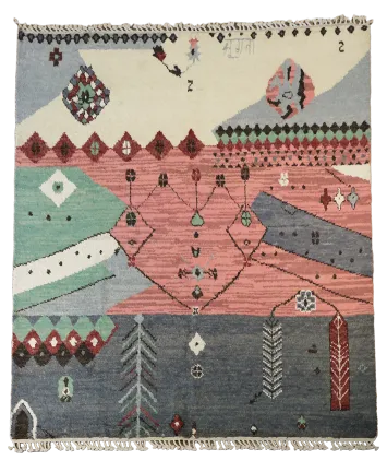 Tribal Moroccan Wool Area Rug 8x10