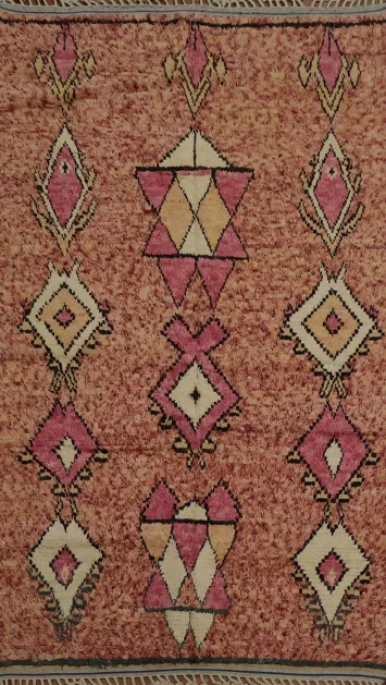 Geometric Moroccan Wool Area Rug 6x10