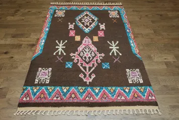 Vibrant Geometric Patterns Moroccan on a Modern Bohemian Rug 6x10 ft