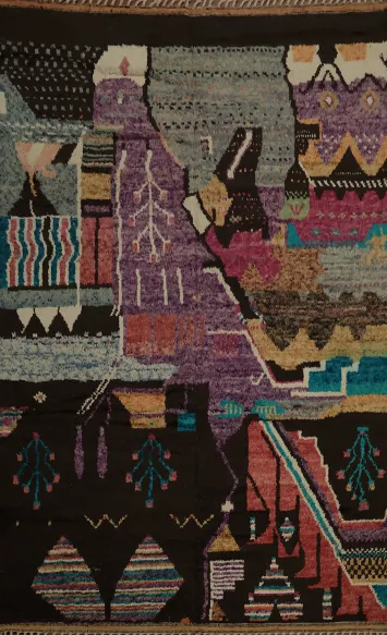 Fiery Hues and Patterns Define This Artistic Abstract Area Rug 9x13