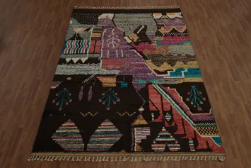 Fiery Hues and Patterns Define This Artistic Abstract Area Rug 9x13