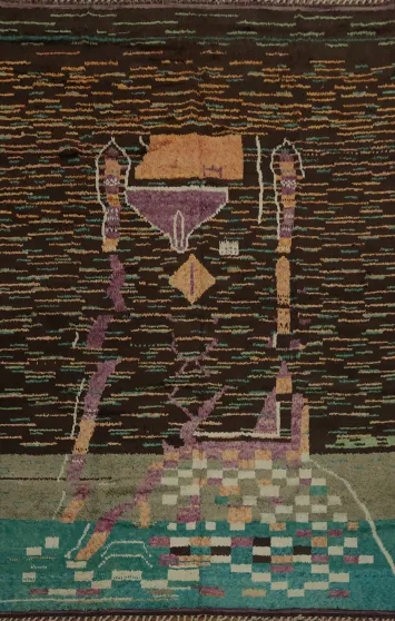 Artistic Moroccan Wool Large Rug 10x15 Infused with Vibrant Rich Hues