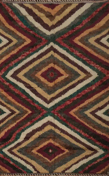 Stylish Diamond Moroccan Wool Area Rug 6x9 in Vibrant Earthy Hues
