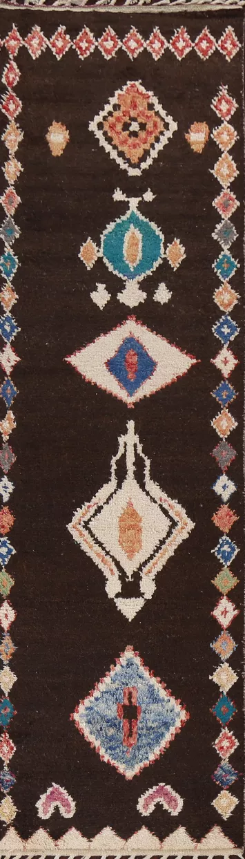 Tribal Moroccan Handmade Runner Rug 3x13