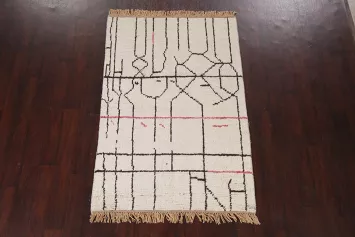 Wool Moroccan Handmade Area Rug 4x6