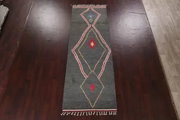Tribal Moroccan Wool Runner Rug 4x11