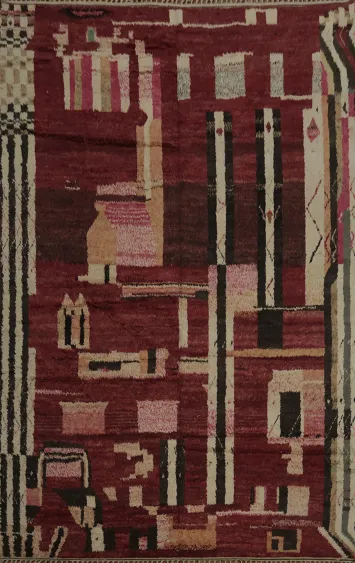 Modern Art-Inspired Moroccan Large Rug 12x16 for Stylish Living Rooms