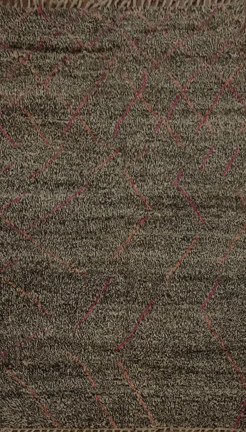 Handmade Moroccan Wool Area Rug 6x10 with Intricate Design Details