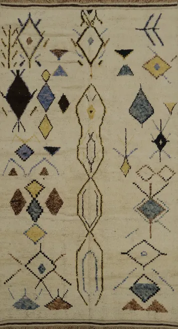 Rustic Charm Handmade Moroccan Wool Area Rug 6x10