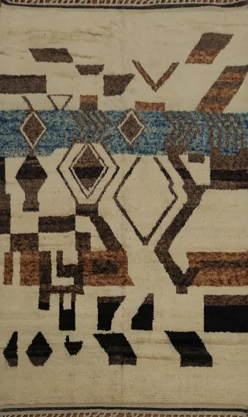 Tribal Moroccan Wool Area Rug 7x11