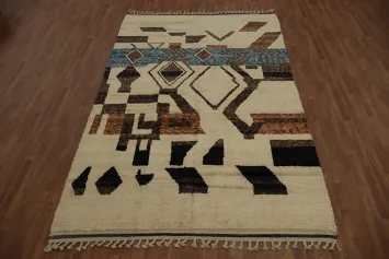 Tribal Moroccan Wool Area Rug 7x11