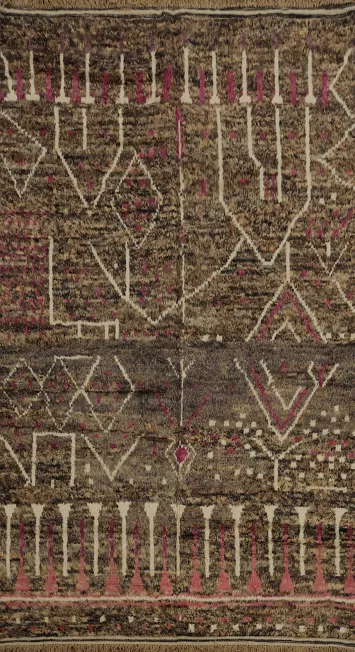 Moroccan Area Rug 6x10 Unique Geometric Design in Earthy Colors