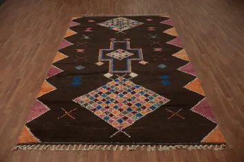 Chic Moroccan Area Rug 7x11 with Intricate and Colorful Geometry