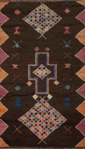 Chic Moroccan Area Rug 7x11 with Intricate and Colorful Geometry