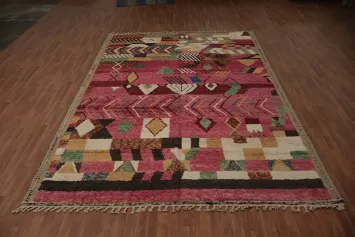 Vibrant Geometric Colorful Moroccan Large Area Rug 9x13