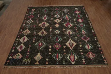 Elegant Moroccan Large Rug 12x16 with Vibrant Multi-Color Diamonds