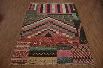 Bold and Vibrant Stripes Bohemian Moroccan Large Area Rug 10x14