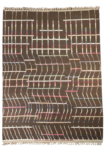 Modern Handmade Moroccan Wool Area Rug 9x13