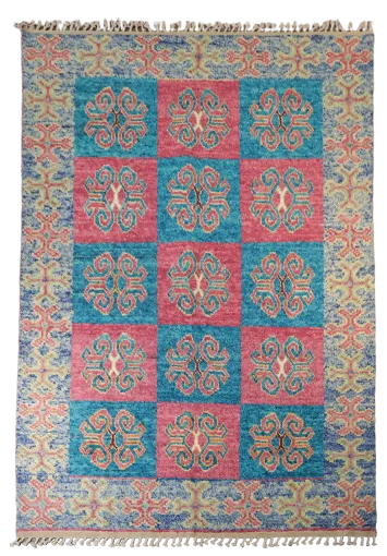 Modern Geometric Moroccan Wool Area Rug 9x13