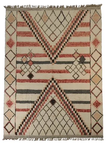 Abstract Handmade Moroccan Wool Area Rug 8x11
