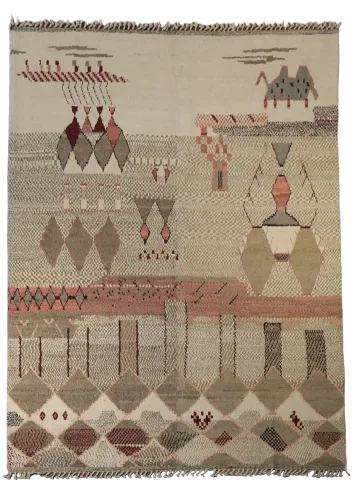 Modern Moroccan Handmade Area Rug 9x13