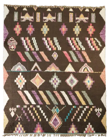 Modern Moroccan Handmade Wool Area Rug 9x12