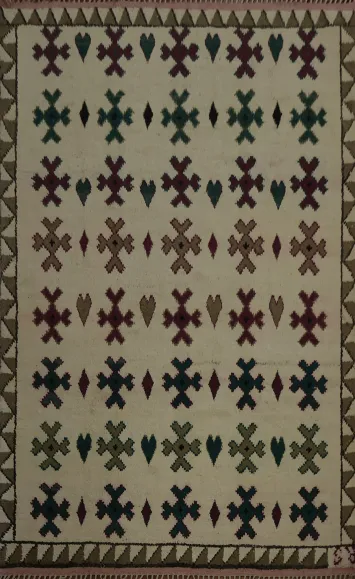 Timeless Moroccan Area Rug 9x12 with Colorful Geometric Motifs