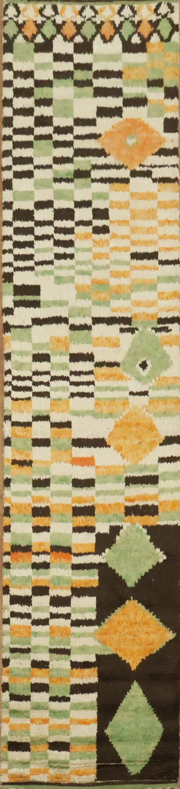 Tribal Moroccan Handmade Runner Rug 3x13
