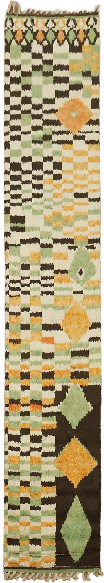 Tribal Moroccan Handmade Runner Rug 3x13