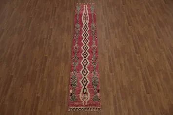 Tribal Moroccan Wool Runner Rug 2x11