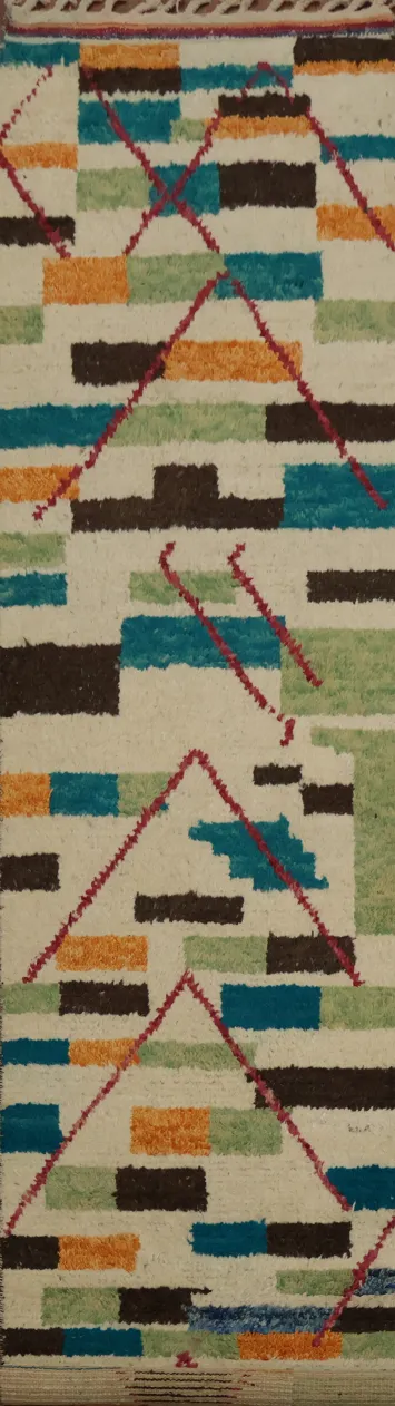 Stylish Moroccan Runner Rug 3x13 with Bright Colors and Patterns