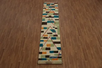 Stylish Moroccan Runner Rug 3x13 with Bright Colors and Patterns