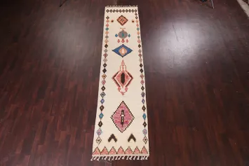 Geometric Moroccan Handmade Runner Rug 3x13