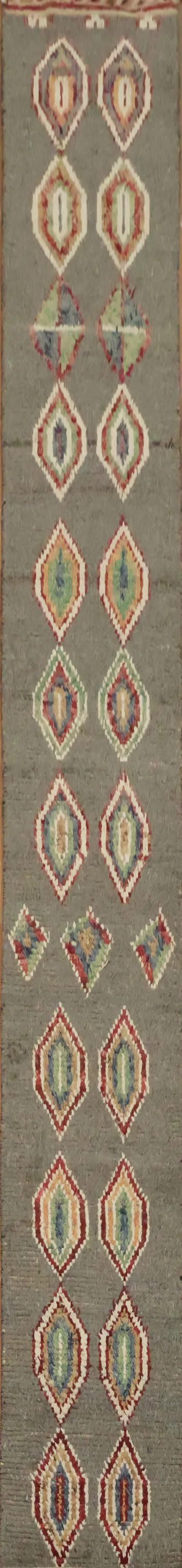 Tribal Moroccan Oriental Runner Rug 2x17