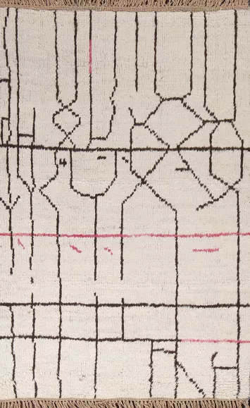 Handmade Moroccan Wool Area Rug 4x7