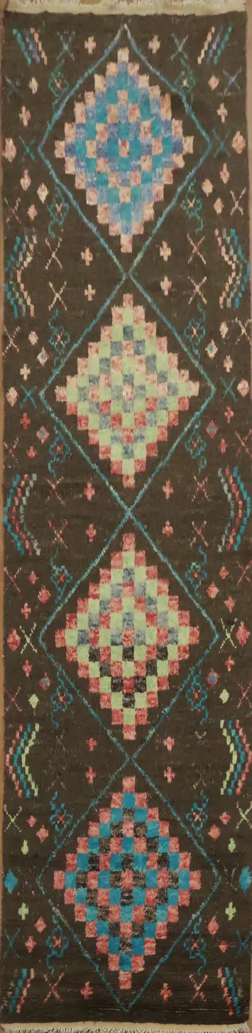 Tribal Moroccan Handmade Runner Rug 4x17