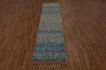 Handmade Moroccan Wool Runner Rug 2x11
