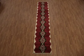 Handmade Moroccan Wool Runner Rug 3x12