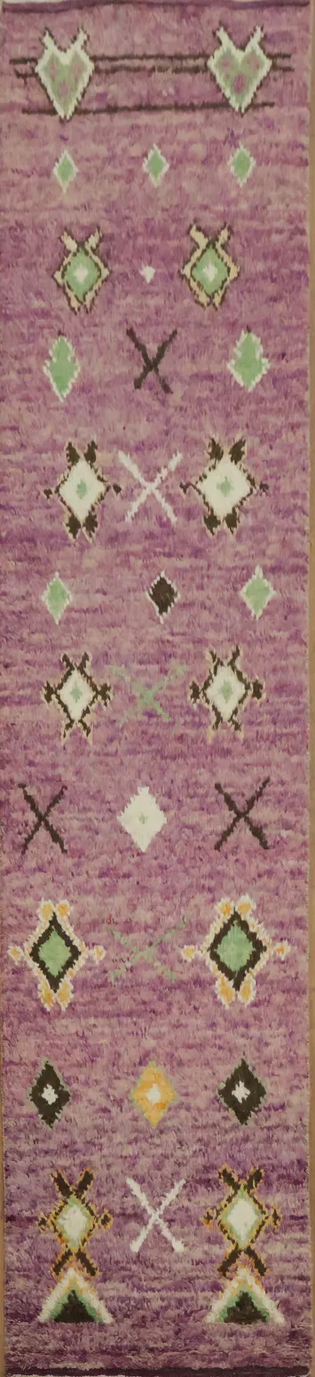 Tribal Moroccan Handmade Runner Rug 3x13